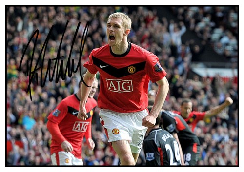 12434. Darren Fletcher Signed Pictures A4 Prints Man U Scotland West Brom Stoke