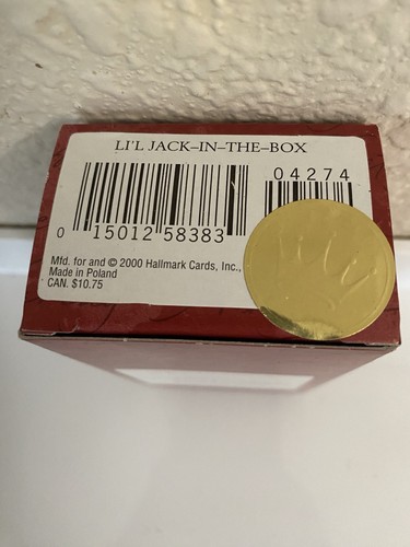Hallmark Ornament Li'l Jack-in-the-Box mundgeblasenes Glas Polen Vintage 2000 Andenken - Bild 9 von 9