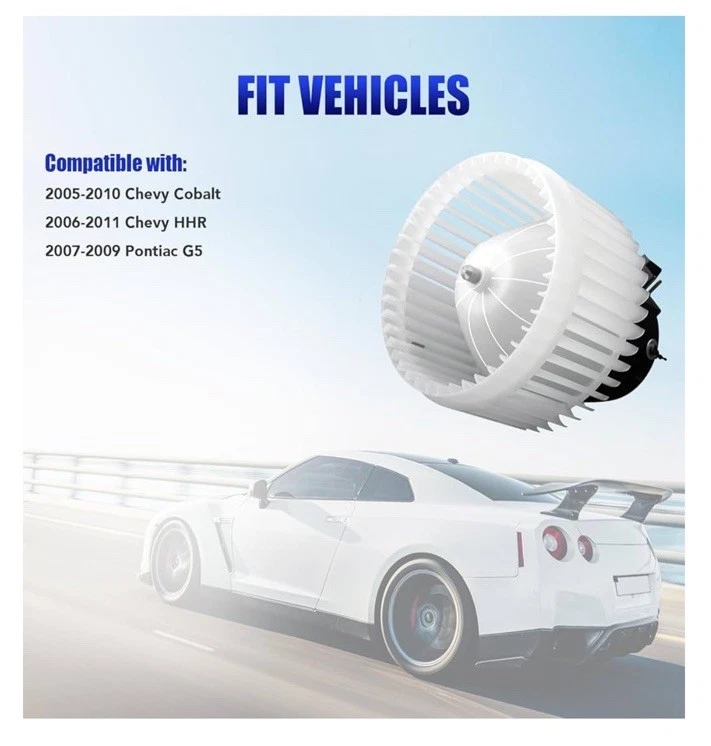Front A/C Blower Motor w Fan For 2005-2010 Chevrolet Cobalt 2006-11 HHR 700242 - Image 3 of 4