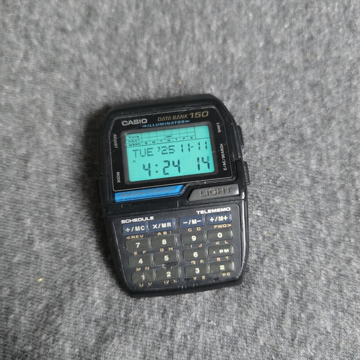 Casio Data Bank 150 Illuminator DBC-150 Digital Calculator Watch