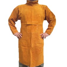 Leather Welding Apron with SleeveHeavy Duty Welding JacketHeat Flame Resistant