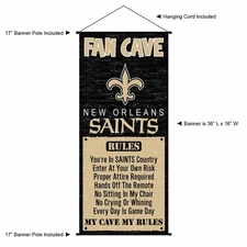 New Orleans Saints Game Room Man Cave Banner