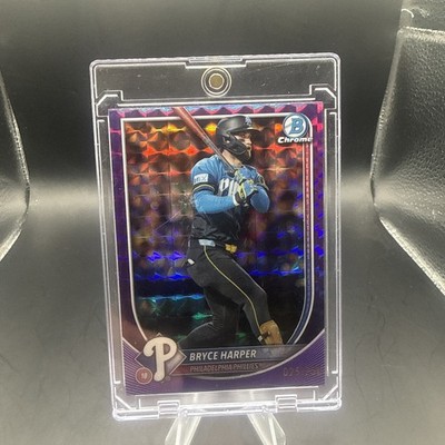 2025 Bowman Chrome BRYCE HARPER #37 Purple Geometric Refractor /250 Phillies