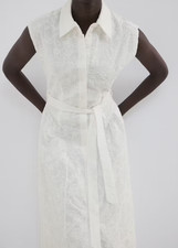 NWT mango Embroidered belt dress
