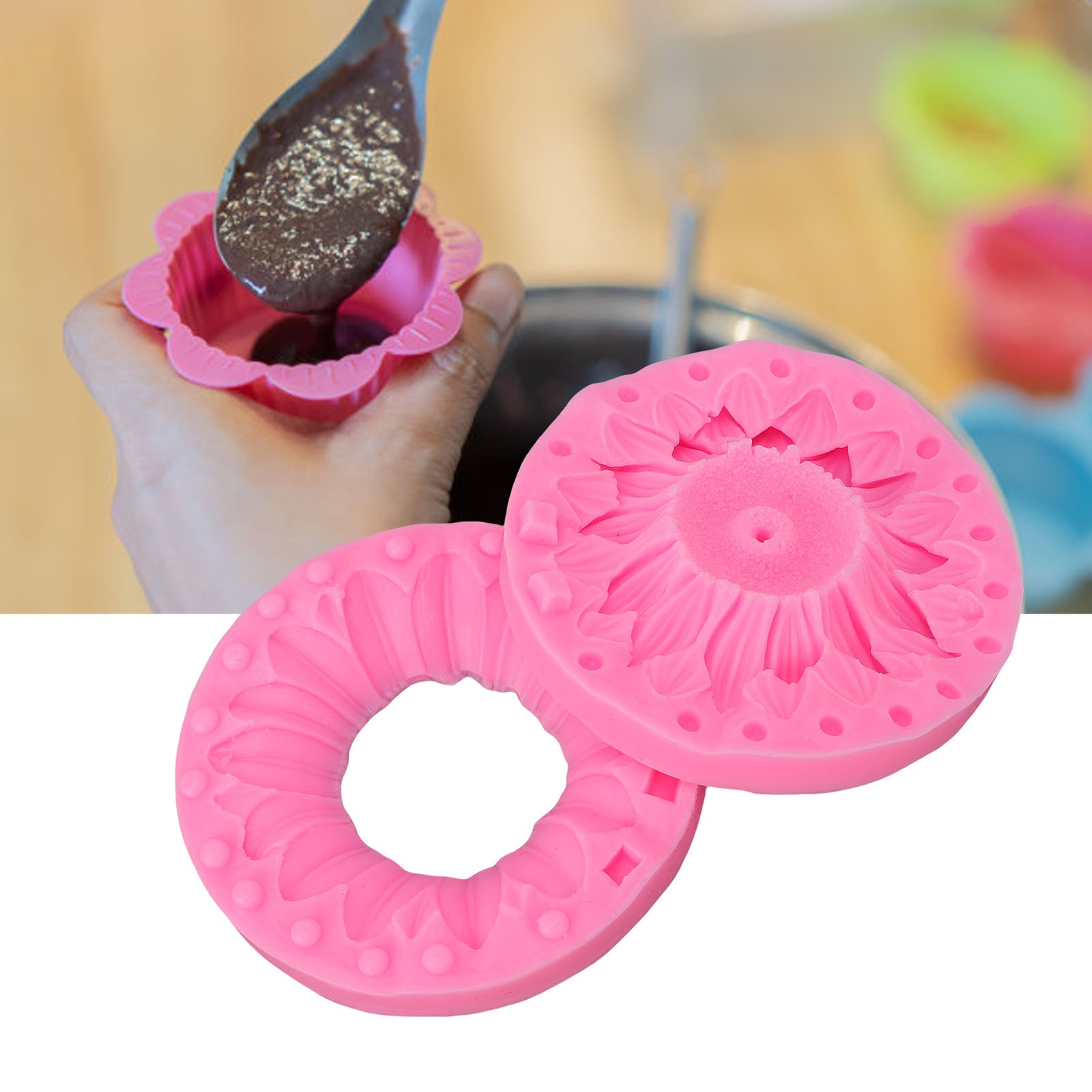 Silicone Flower Mold Sunflower Shape Fondant Baking Mold for Chocolate Cake HOT