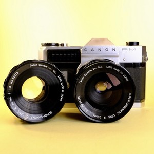 Canonflex RM SLR Camera With Canon 35mm F/2.5 R 50mm 1.8R Working Order