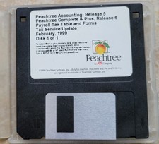 Vintage Floppy Diskette - Peachtree Accounting 5  Complete Plus 6