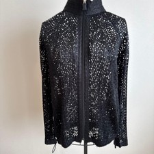 PLEATS PLEASE ISSEY MIYAKE Black Punching Mesh Jacket 3