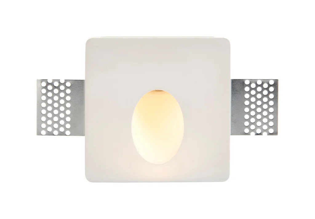 Wall Light White Zeke LED 1.5w Square Plaster-In Saxby 92312