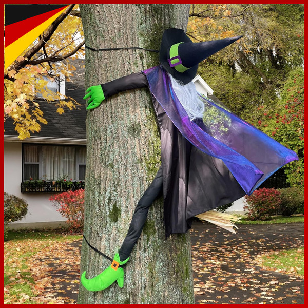Halloween Deko Hexe 163Cm Lila Baum Dekoration FüR Garten Terrasse Rasen-image