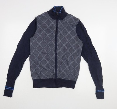 Mens UK Size S FREDERIK ANDERSEN COPENHAGEN Blue Full Zip Jumper
