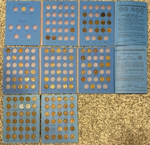 Partial Lincoln Cent Collection Folder 1827 to 1960 -  119 Coins Whitman Album