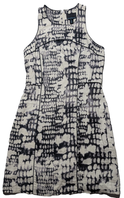 Cynthia Rowley Linen Black White Snakeskin Shift Dress - Women Size 8 | eBay