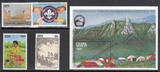 Ghana - Mail 1991 Yvert 1228/31+H.171 ** MNH Scouting