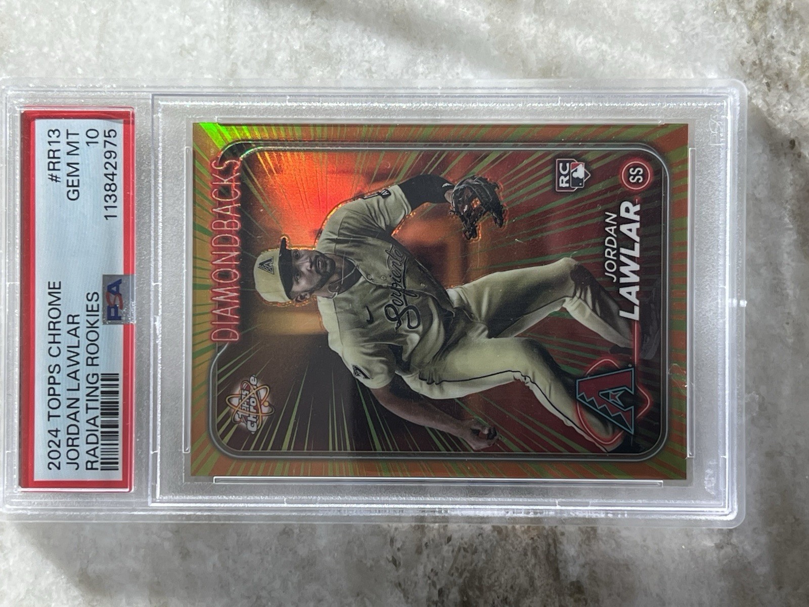 2024 Topps Chrome - Radiating Rookies Jordan Lawlar #RR-13 (RC) PSA 10