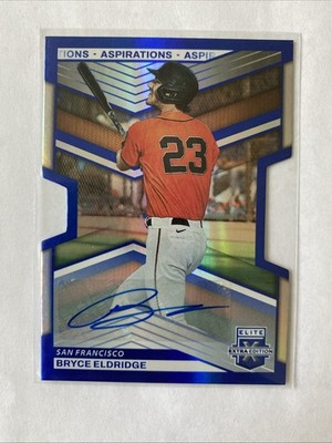 2023 Elite Extra Edition Bryce Eldridge Aspirations Blue Auto /77 #21/77 Giants