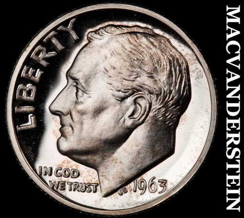 1963 Silver Roosevelt Dime - Choice Gem Proof  Lustrous  No Reserve  #G7146