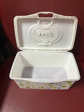 Huggies Baby Wipes Pop Up Container EMPTY Tub Refillable Green  Blue Circles