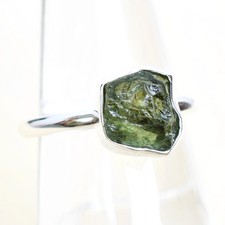 Natural Green Apatite Ring 925 Sterling Silver Green Apatite Crystal Ring-RR206