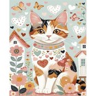 Paint by Numbers for Adults White Cat, Butterfly Flowers Paint by Mt20358