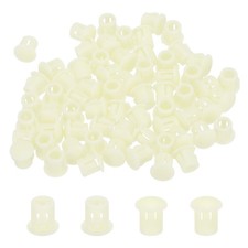 64Pcs 6mm Cream White Nylon Plastic Round Locking Hole Plugs Insert End Caps