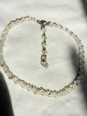 AB crystal beaded choker necklace makers mark Laguna #fairycore #coquette 