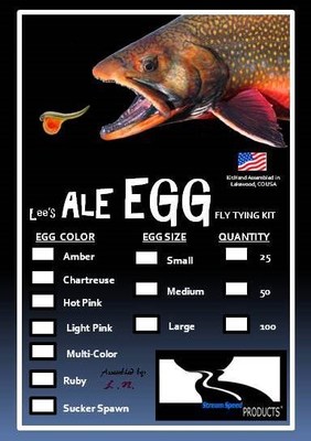 Lee's ''ALE EGG'' Fly Tying Kit-Realistic Egg Patterns (Multi-colors/sizes,qtys.) 