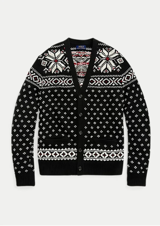 Polo Ralph Lauren Para hombres 2XL-Alto Algodón Cachemira Copo de Nieve Cárdigan Suéter $328 Foto 3 de 4