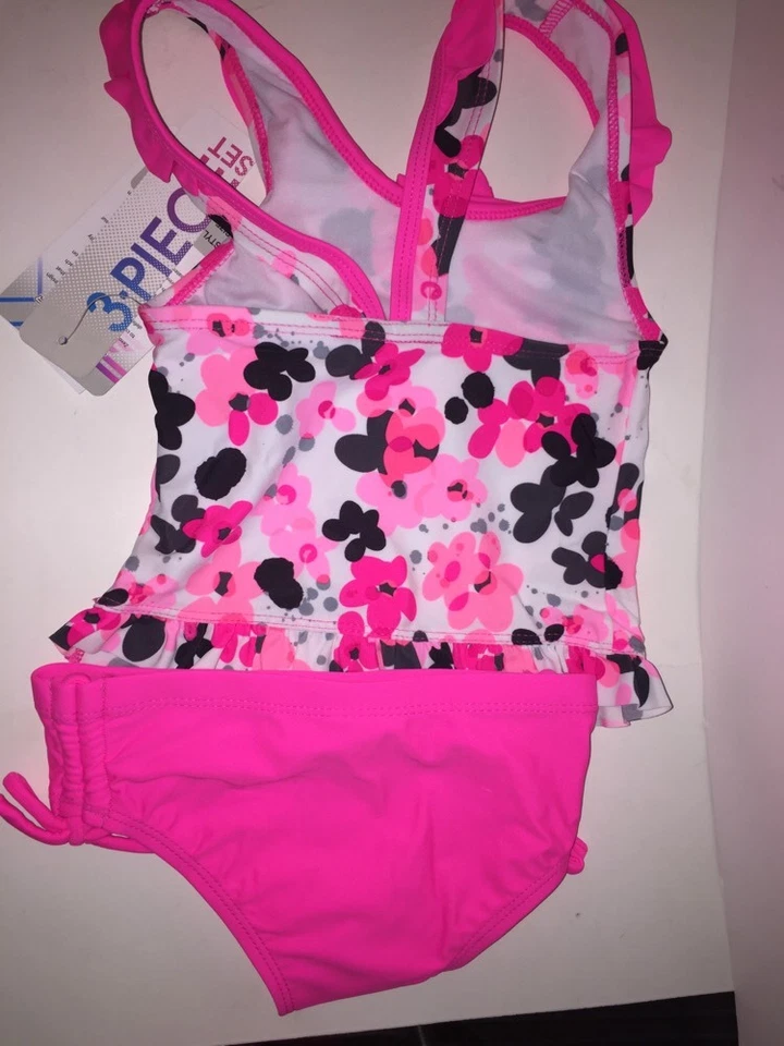 ZEROXPOSUR Conjunto de Maiô Tankini Feminino 4 Peças/Saia/Óculos BARBIE PINK Tamanho 4 Novo com etiquetas - Imagem 3 de 4