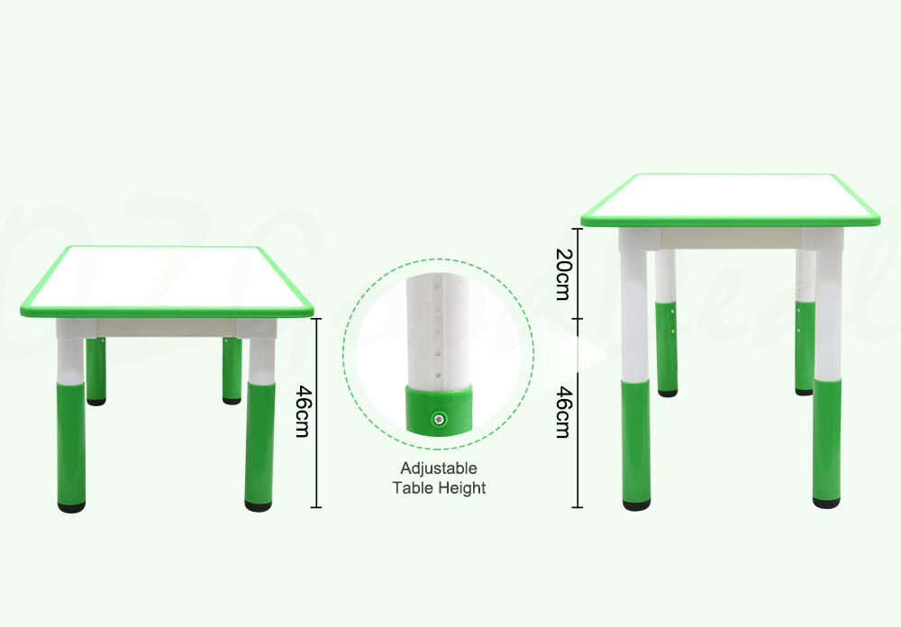 Kids Children 120x60cm Green Adjustable Drawing Whiteboard Table 4 Mixed Chairs — image 7