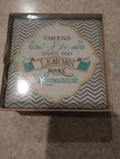 home essentials when life gives you lemons coasters