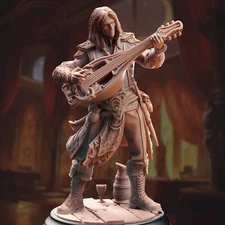 DM Stash Miniatures Elf Male Bard Fantasy RPG Dungeons & Dragons Pathfinder 32mm