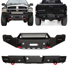 Vijay For 2002-2005 Dodge Ram 1500 Steel Frontrear Bumper Wwinch Platelights