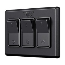 Single 3-gang On-off 12 Volt Black Light Switch - Rv Camper Trailer Marine Boat
