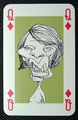 1 x Spielkarte Glenda Jackson Nackte Wahrheit Politik 97 Karikatur Queen Diamond