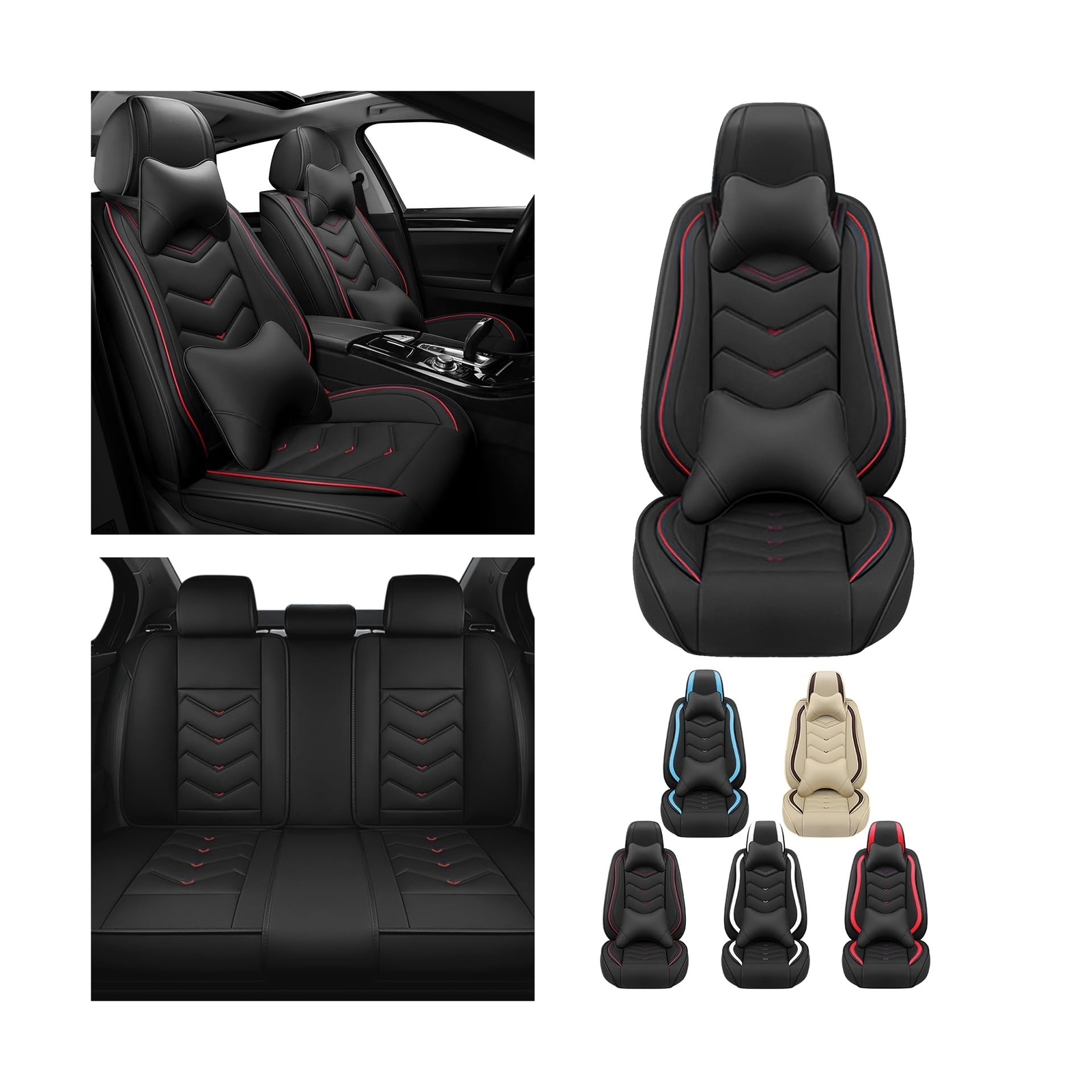 5 Seat Covers for Ford Explorer 2002-2024,Faux Leather Automotive Vehicle Cus...