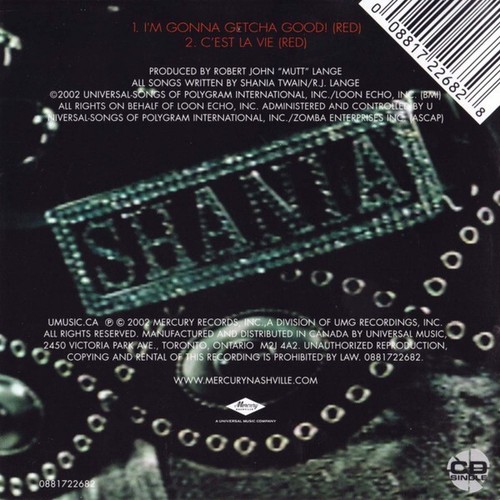 Shania Twain I'm Gonna Getcha Good! Kanada CD VERSIEGELT anderes Format L@@K - Bild 2 von 2