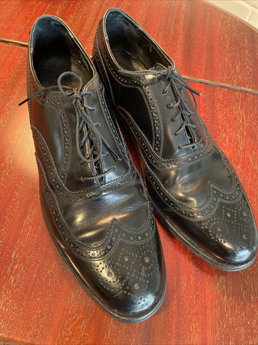 Men’s Florsheim Royal Imperial Black Leather Shoes Size 10 D Wing Tip ...