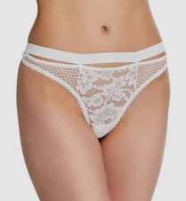$56 Else Women's White Petunia Floral-Lace Sporty Lace Thong Panty Size L