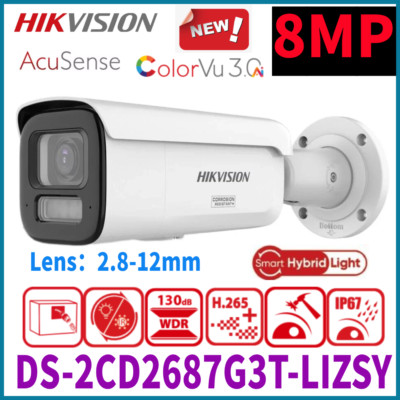 Hikvision DS-2CD2687G3T-LIZSY 8MP ColorVu Kugel Smart Hybrid Licht PoE Kamera