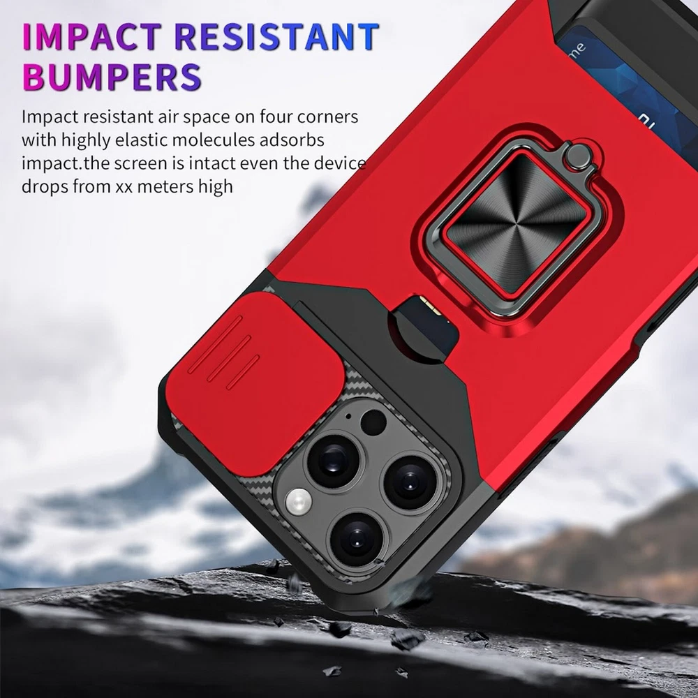 Slim iPhone 16 Pro 6.3 Case with Card Slot & Camera Protection
