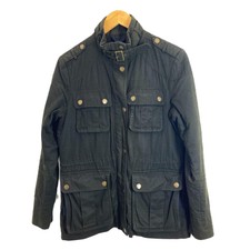 Boden Dark Green Jacket With Multiple Pockets & Buckle Neck Detail Uk 12