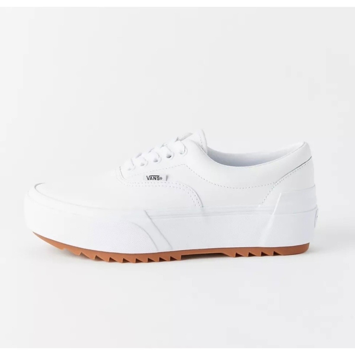 VANS ERA STACKED LEATHER TRUE WHITE PLATFORMS Womans Size 10