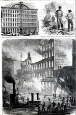 Pike's Opera House 1866 CINCINNATI FIRE Wheeler Wilson Sewing Machine Avery Art 