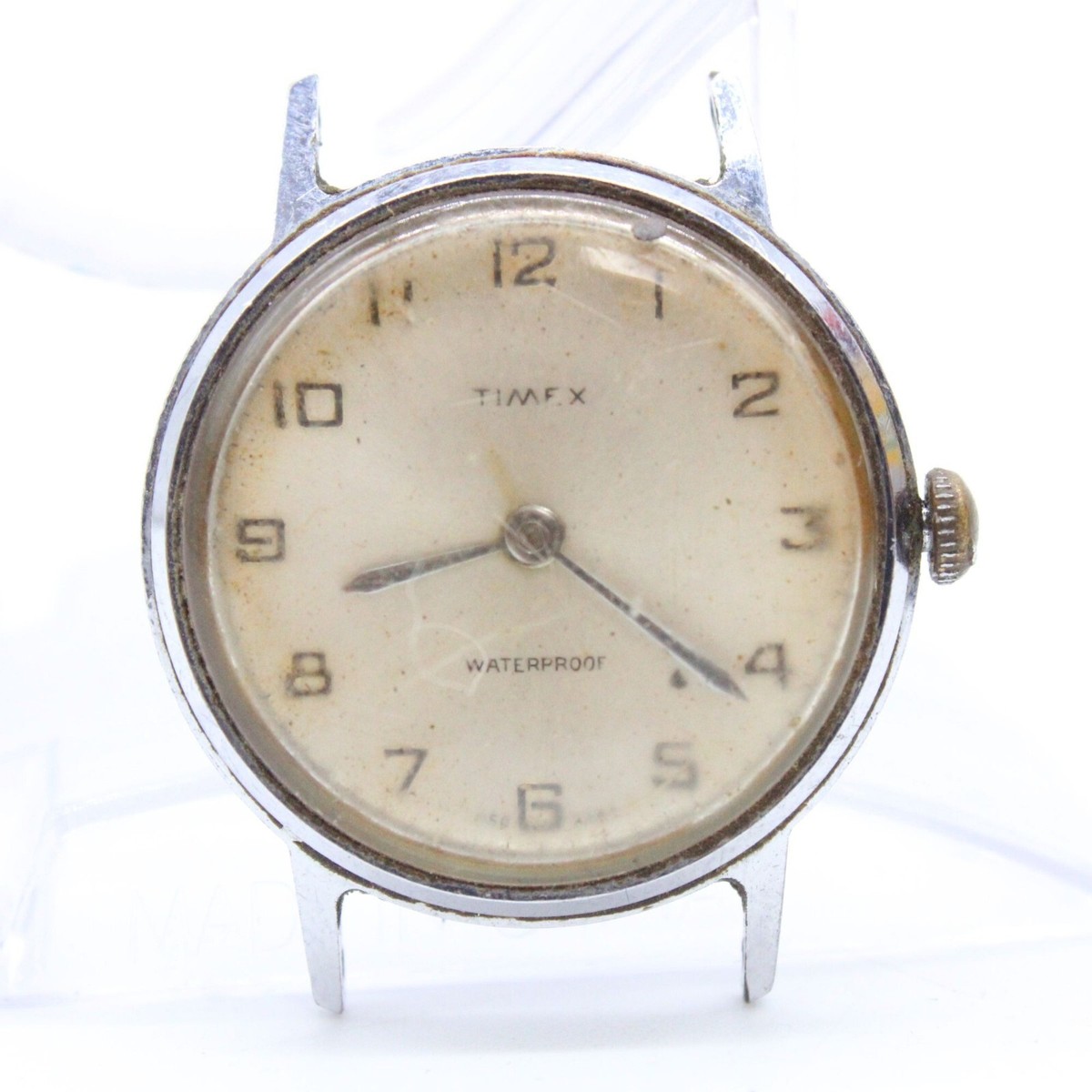 Vintage Timex Watch Womens Silver Tone Stainless Steel Beige