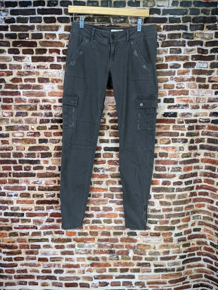 Women's Gray Stretch Cargo Pants Tapered Leg Skinny Hollister Size