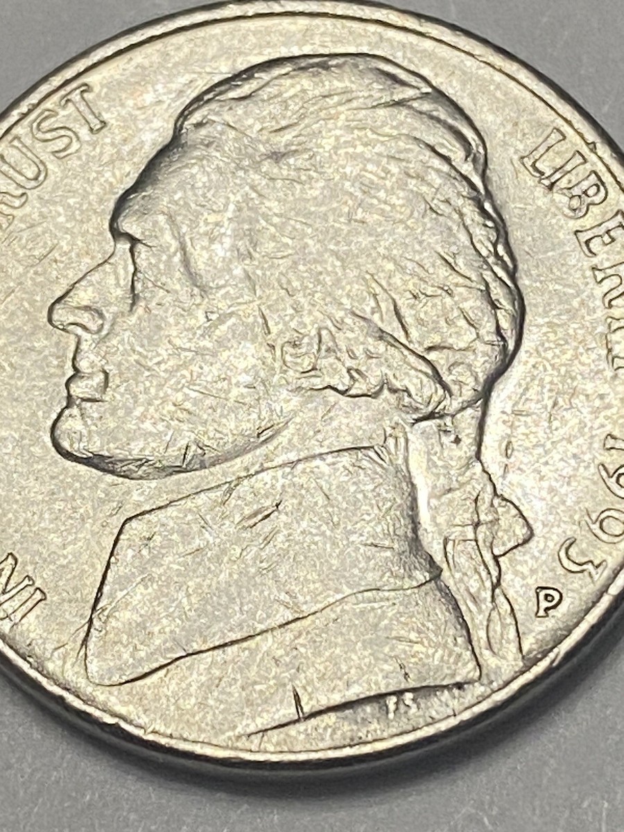 ERROR JEFFERSON NICKEL 1993 PHILADELPHIA M (MISSING NECK LINE) | eBay