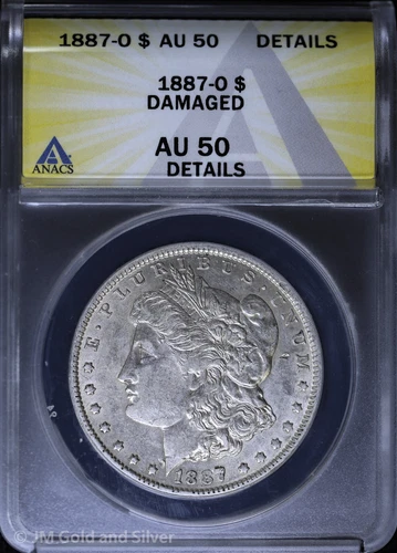 1887-O $1 Morgan Silver Dollar ANACS AU 50 Details