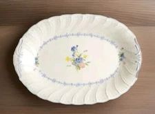 Vintage Nikko Tableware Blue Peony Oval Serving Meat Platter Plate 14" Japan NEW