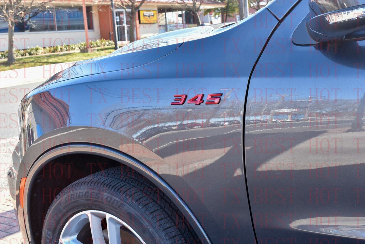 2Pc Chrome Trim Red 345 Emblem Badge Side Nameplate - Foto 13